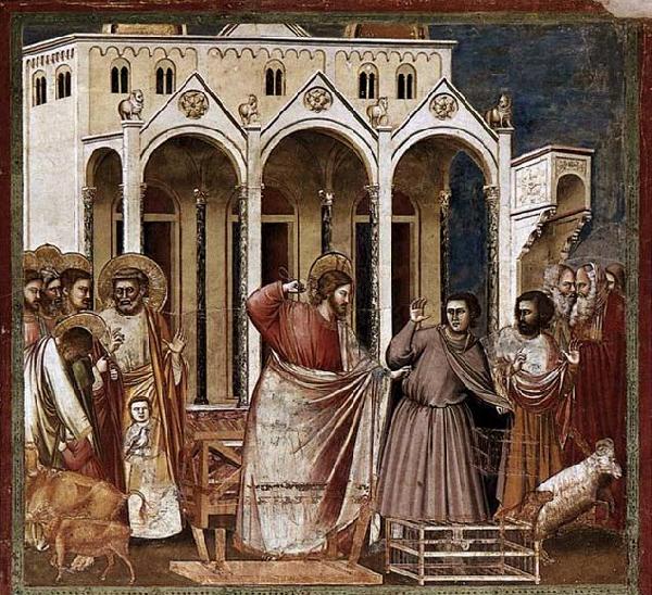 GIOTTO di Bondone Expulsion of the Money-changers from the Temple